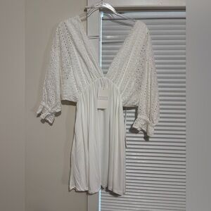 Elegant White Eyelet Dress